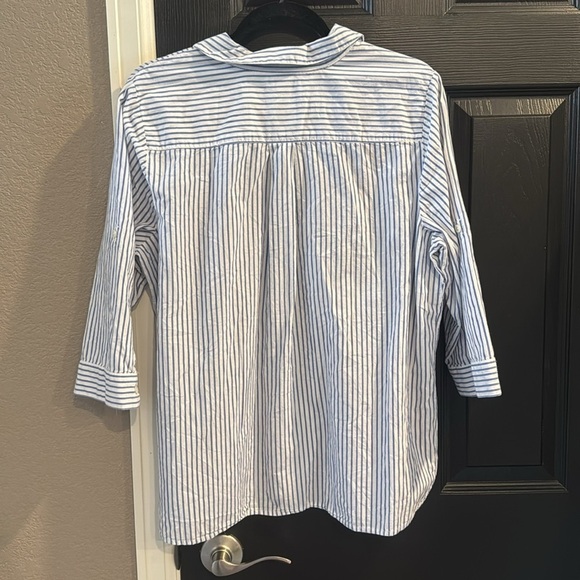 Croft & Barrow Blue Striped Button-Up Shirt - Picture 5 of 5